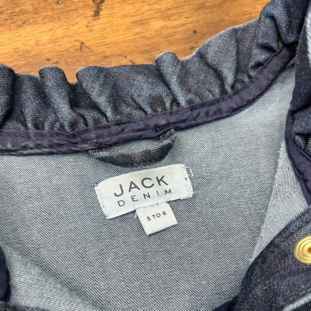 Janie and Jack Ruffled Denim Jacket Sz 5 to 6 EUC - Picture 9 of 9